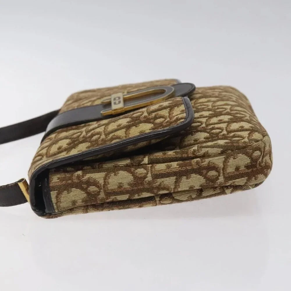 Christian Dior Trotter Canvas Shoulder Bag Brown Gold Auth 123499 - Picture 6 of 16